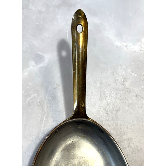 Vintage Tagus Copper Oval Pan 14" w/ Brass Handle Made in Portugal - Picture 8 of 9